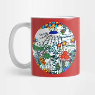 Moon and Flowers Abstract Mug